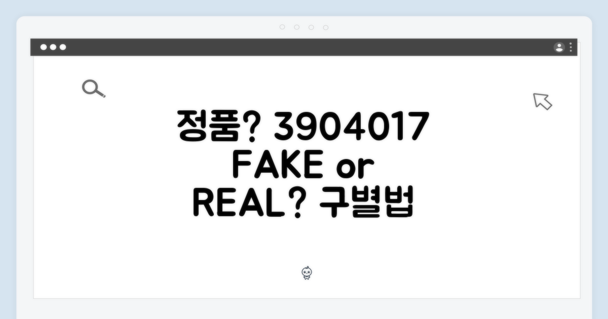 정품 구별법: 3904017 확인