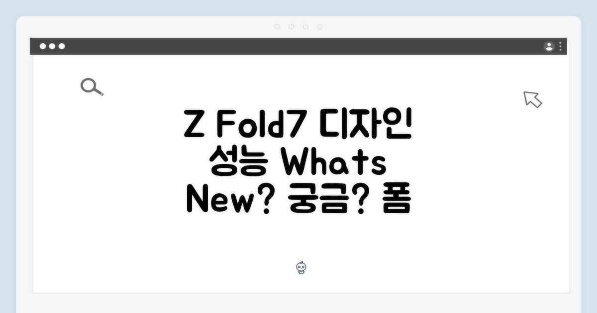 디자인 & 성능: Z Fold7은 어떻게 달라졌을까?