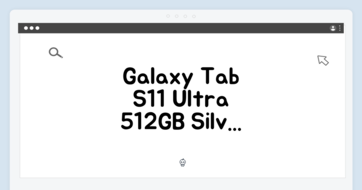 갤럭시탭 S11 울트라, 놀라운 512GB 실버의 비밀