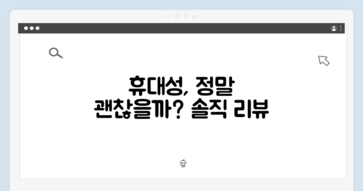 휴대성, 정말 괜찮을까?