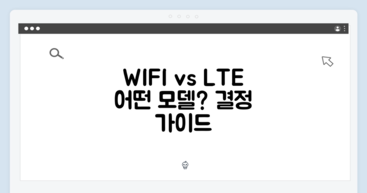 WIFI 전용, LTE 모델 비교