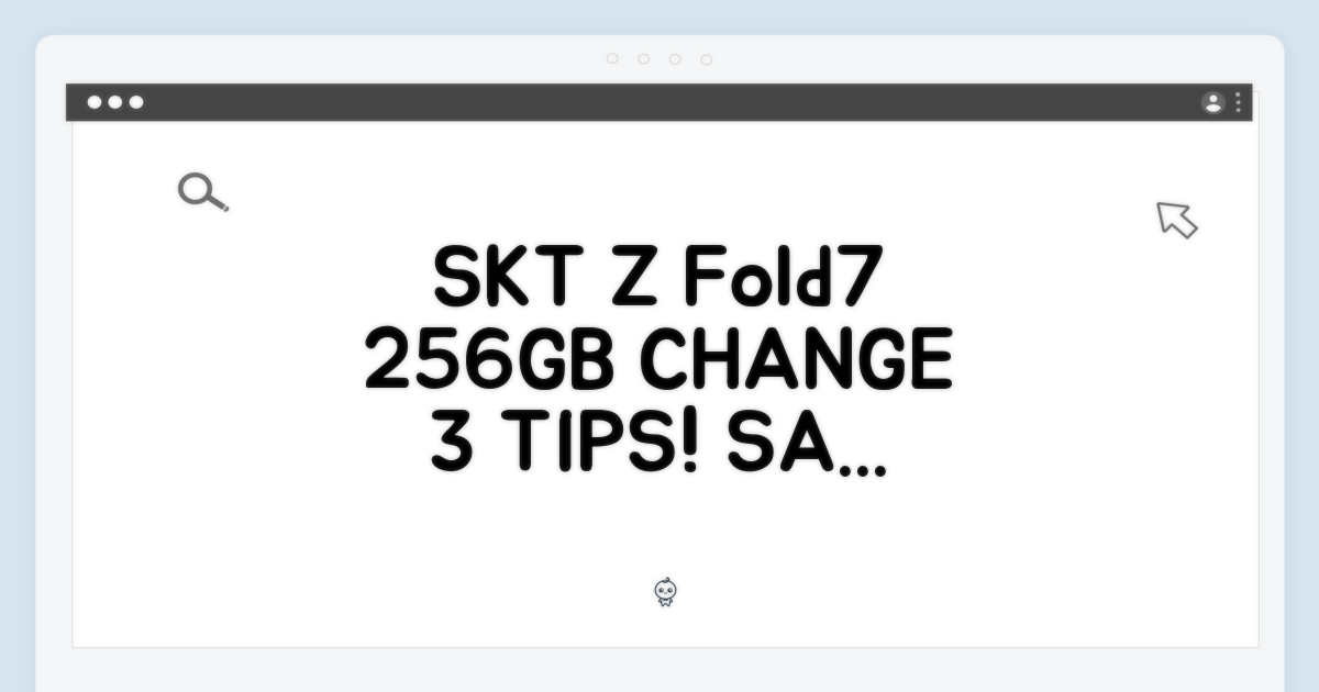 SKT 갤럭시Z폴드7 256GB 변경 3가지 팁