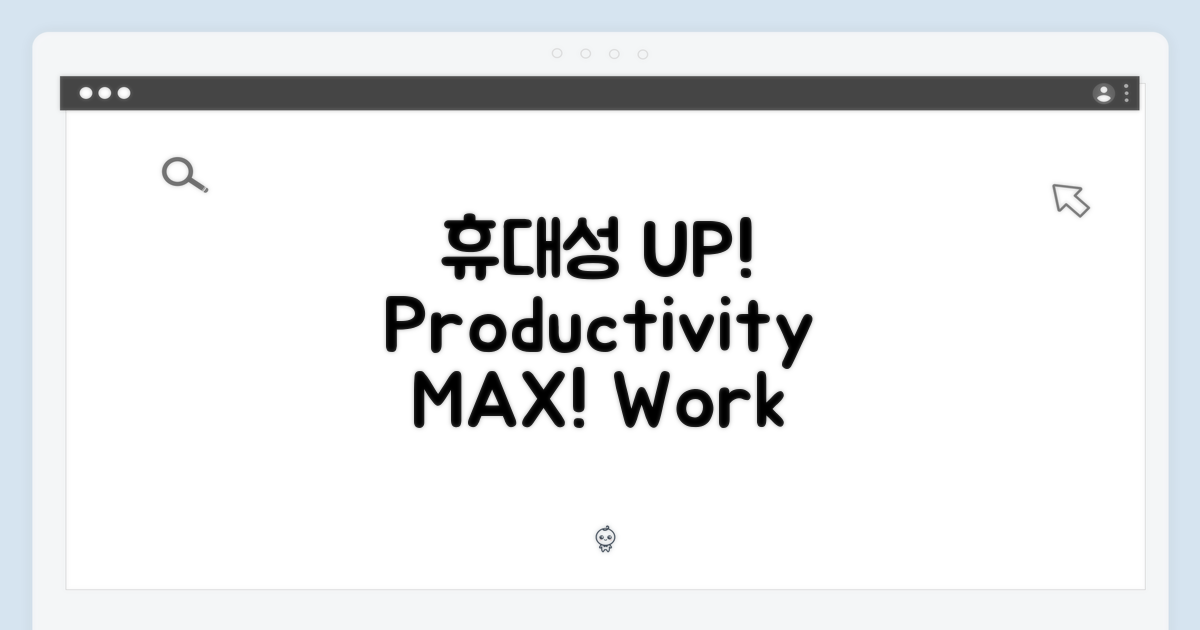 휴대성 UP, 생산성 MAX