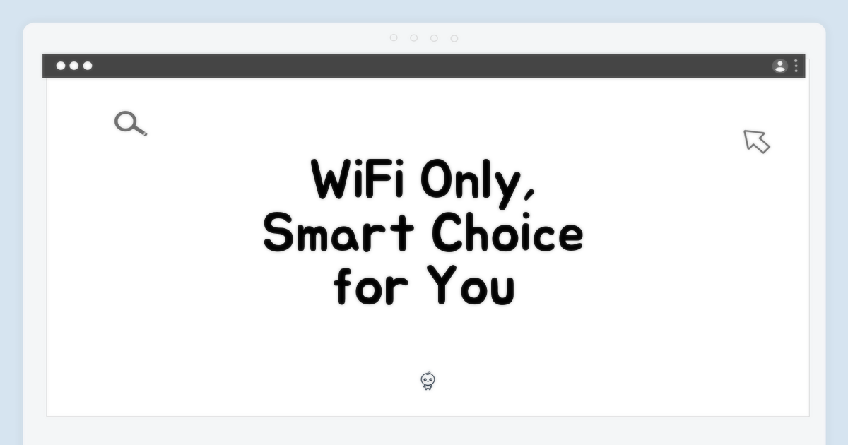 WiFi 전용, 스마트한 선택