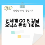 신세계 강남점 오닉스 GO 6 완벽 가이드
