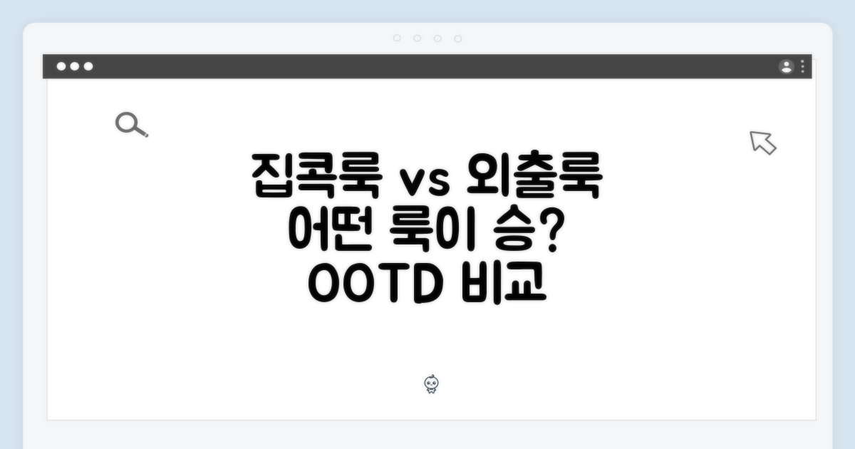 집콕룩 vs 외출룩 비교