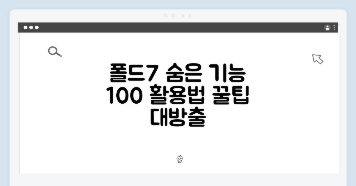 당신의 폴드7, 제대로 활용하세요
