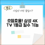 으뜸효율 삼성 43인치 1등급 4K 스마트 TV 1가지 핵심 기능