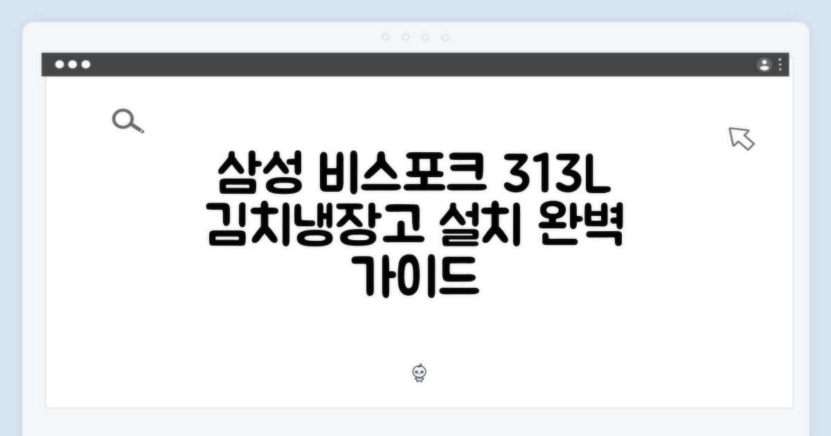 삼성 비스포크 313L 김치냉장고 설치 완벽 가이드