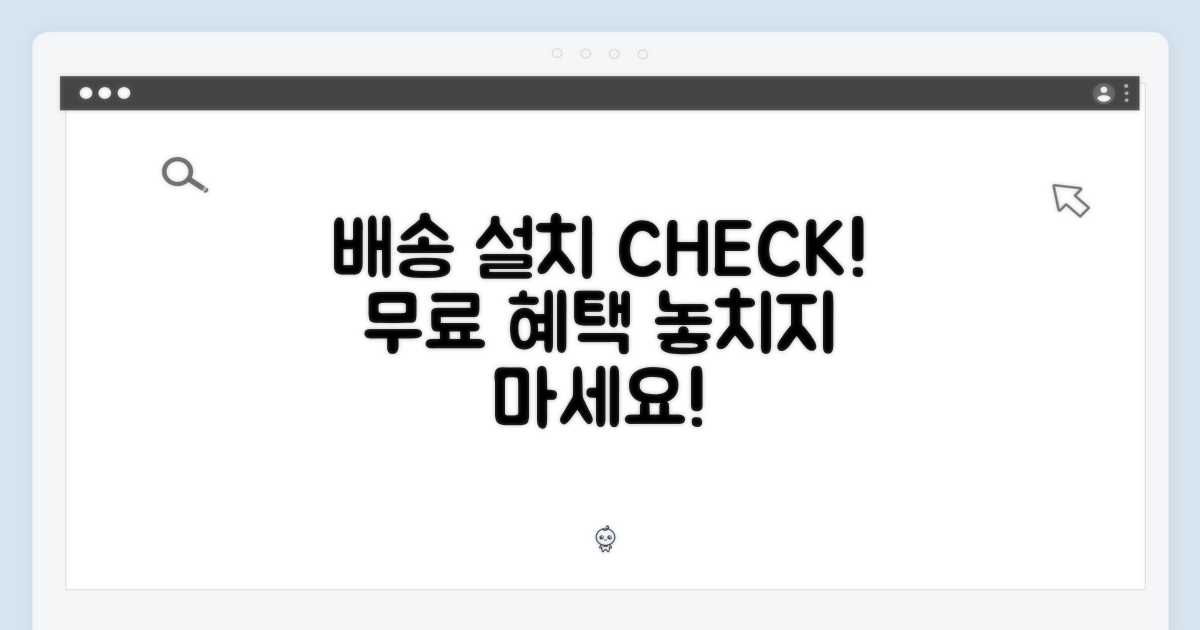 무료 배송 설치, 꼼꼼히 확인하세요!