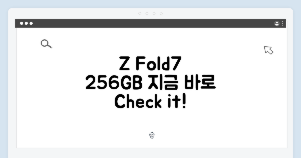 Z Fold7 256GB, 지금 확인하세요!