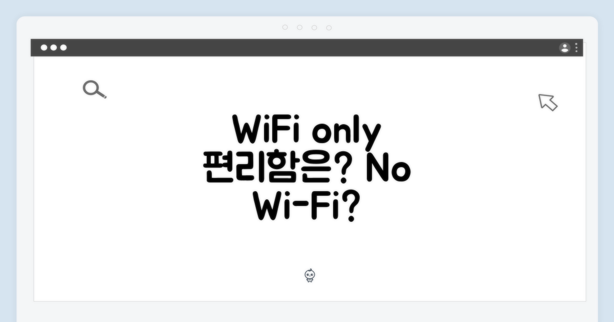 WiFi 전용, 편리함은?
