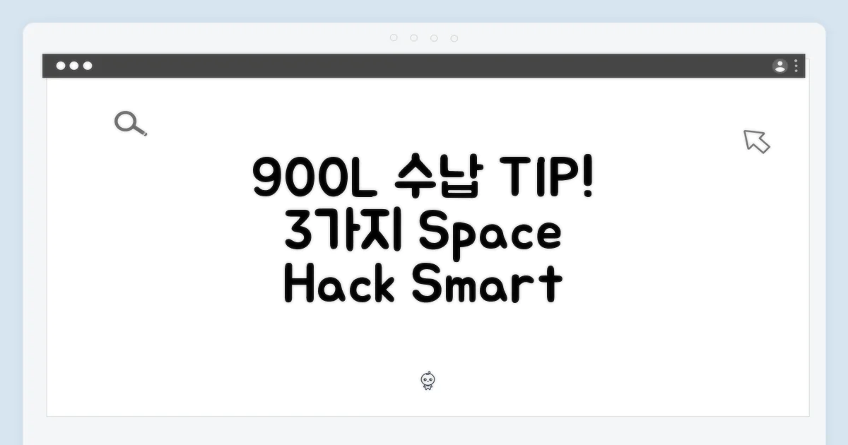 900L 공간, 3가지 효율적 수납