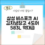 믿을 수 없는 삼성 비스포크 AI 김치냉장고, 4도어 583L